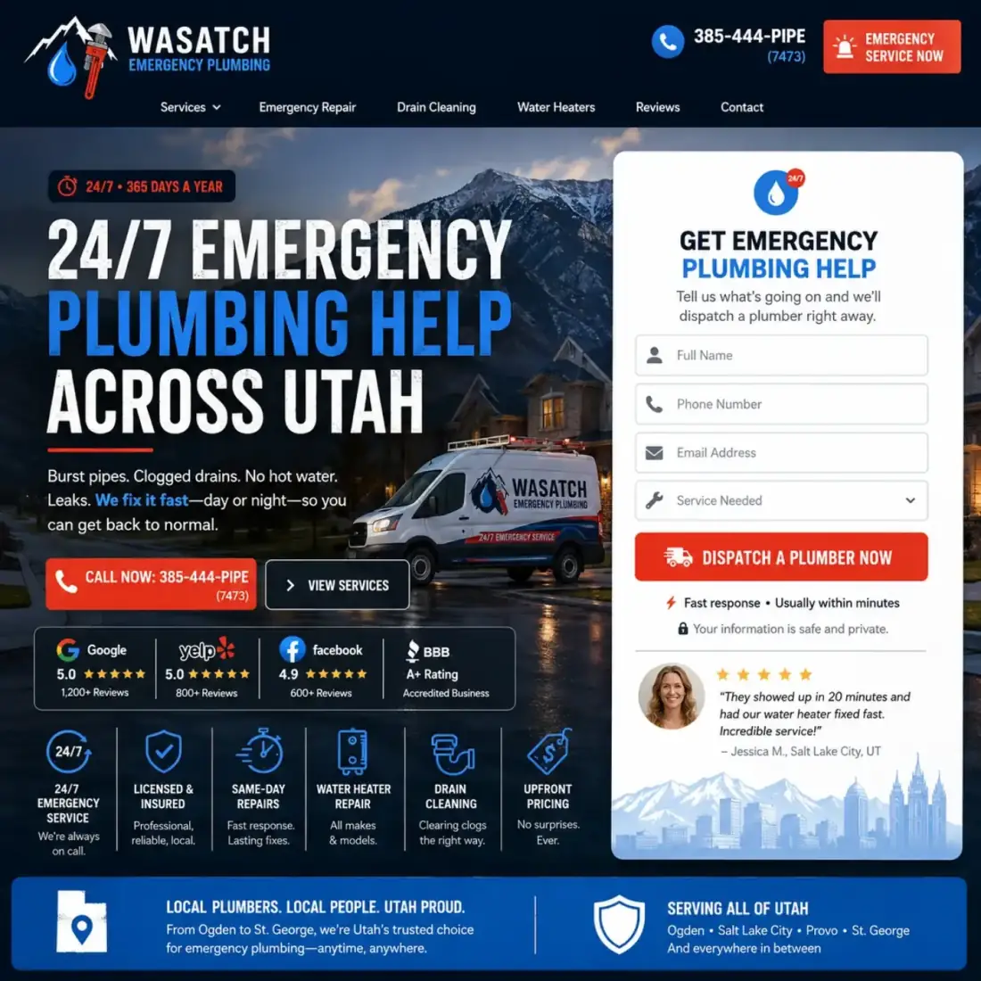 Plumbing website preview