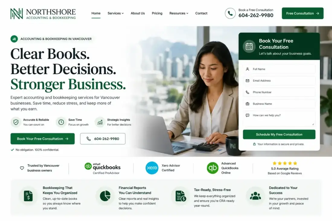 Accountants & Bookkeepers website preview