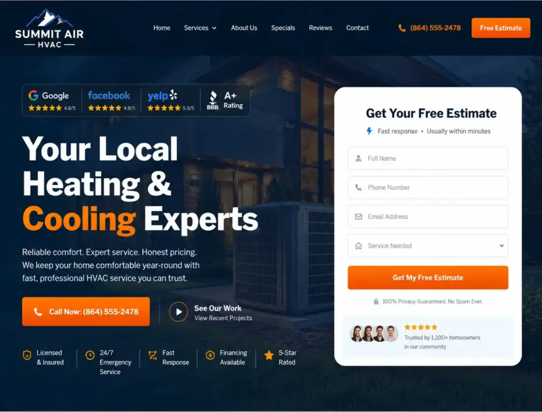 HVAC website preview