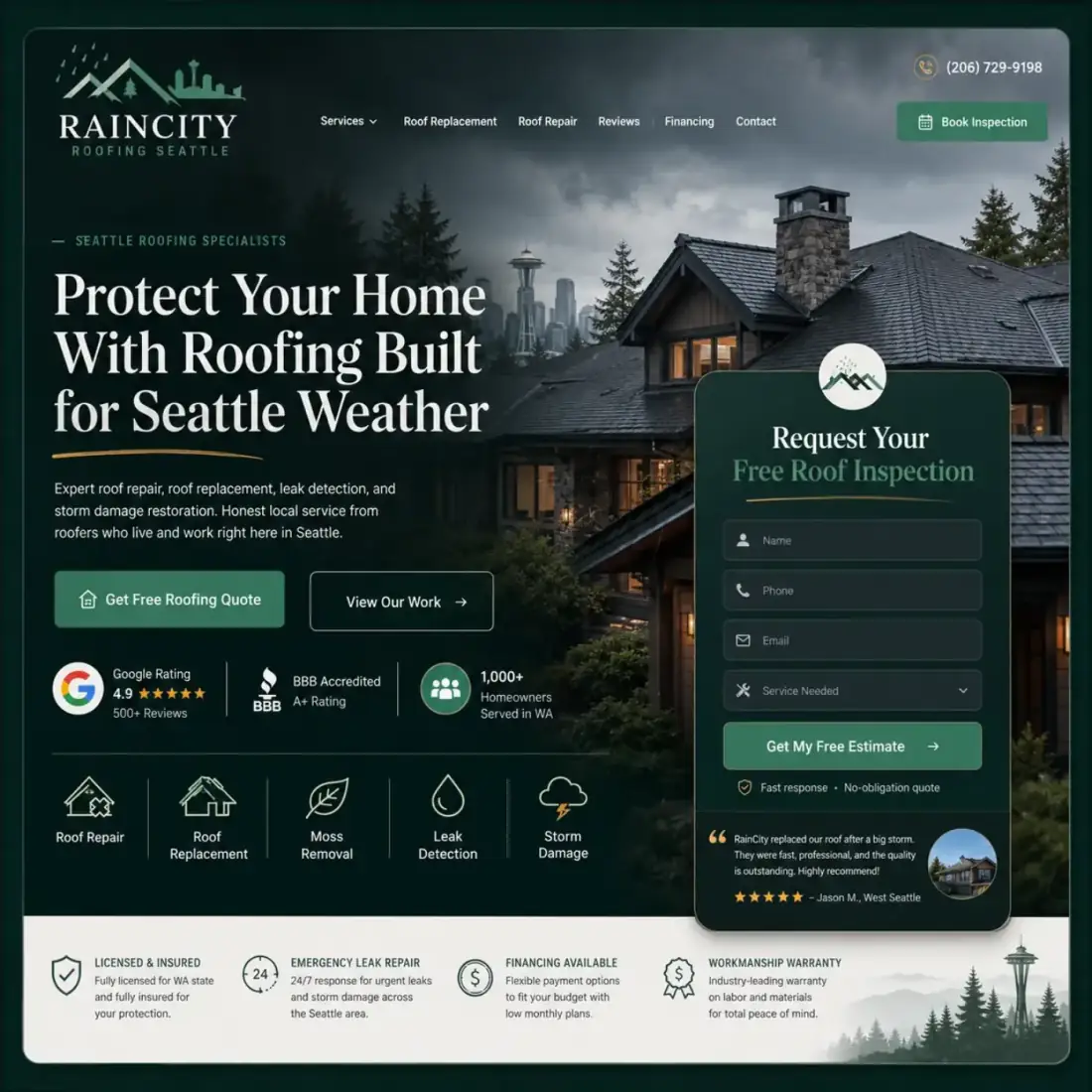 Roofing website preview
