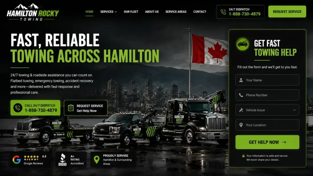 Towing & Roadside Assistance website preview
